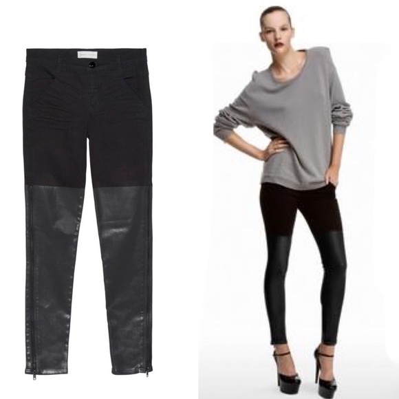 J Brand Denim - Richard Nicoll + JBrand Zip Leg Wax Panel Jean